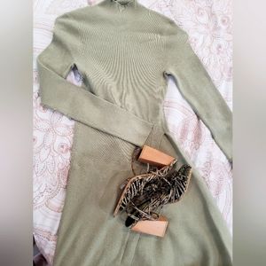 Urban Revivo Asymmetrical Sage sweater dress